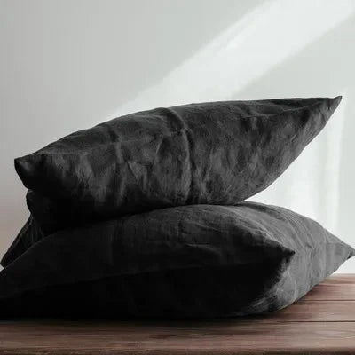 Taie d'oreiller en lin naturel français, 2 pièces, enveloppe douce et confortable, décoration de maison, couverture d'oreiller de chambre à coucher, toutes saisons Camara Shopping Taie d'oreiller en lin naturel français, 2 pièces, enveloppe douce et confortable, décoration de maison, couverture d'oreiller de chambre à coucher, toutes saisons
