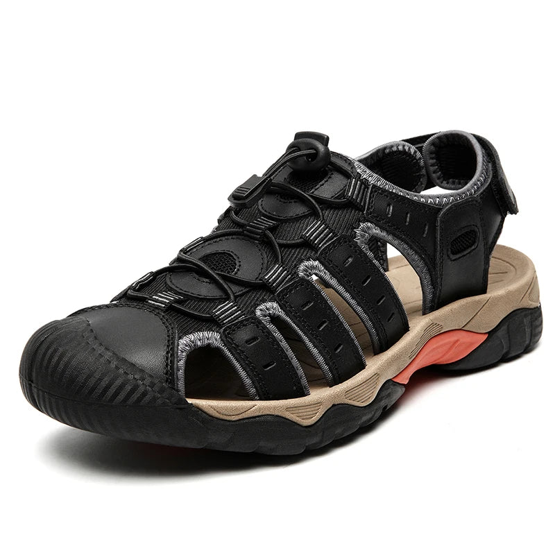 Nouveaux hommes sandales en cuir véritable souple sandales chaussures hommes grande taille en plein air chaussures d'été confort plage sandales romaines hommes chaussures Camara Shopping Nouveaux hommes sandales en cuir véritable souple sandales chaussures hommes grande taille en plein air chaussures d'été confort plage sandales romaines hommes chaussures