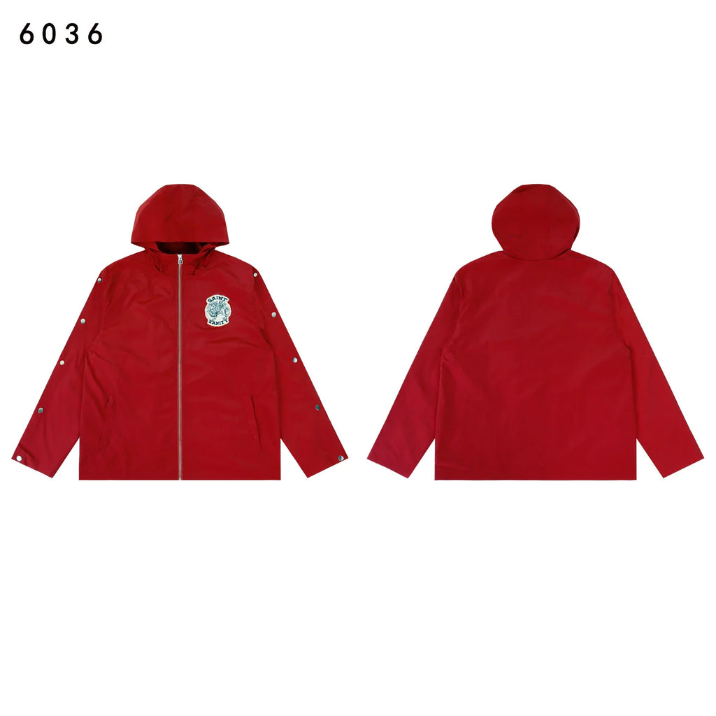 Trench-Coat coupe-vent brodé pour hommes et femmes, Streetwear, ample, solide, fermeture éclair, veste à capuche surdimensionnée Camara Shopping Trench-Coat coupe-vent brodé pour hommes et femmes, Streetwear, ample, solide, fermeture éclair, veste à capuche surdimensionnée