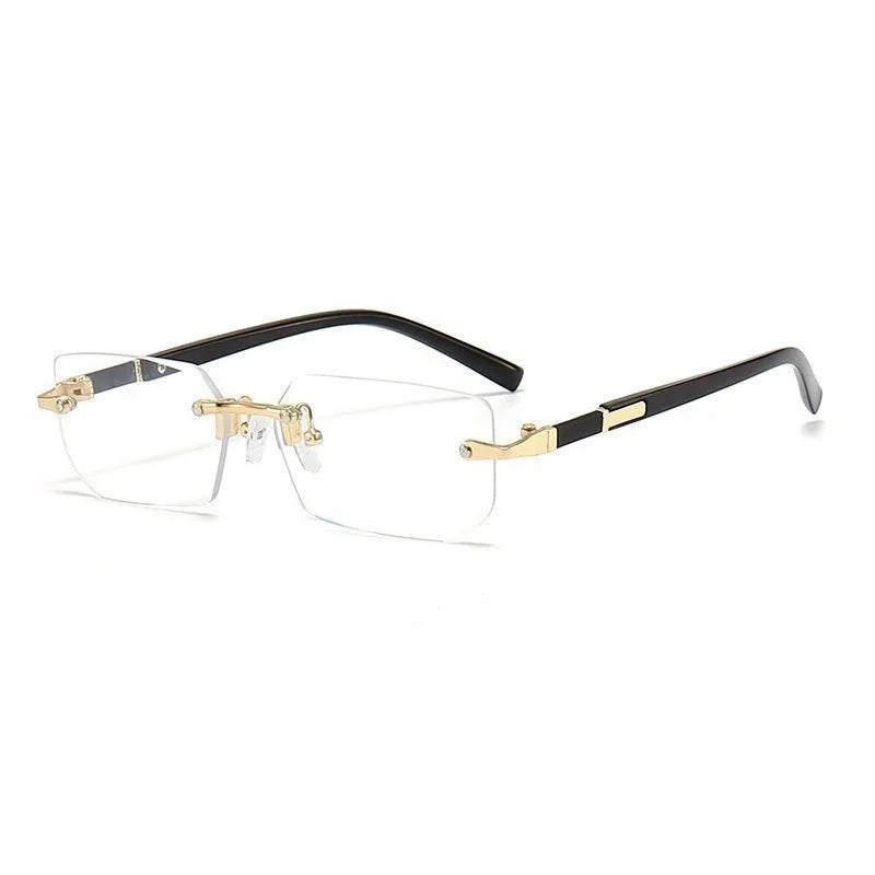 Lunettes de soleil sans monture pour hommes et femmes, verres de coupe, lunettes rétro, marque de créateur, mode Camara Shopping Lunettes de soleil sans monture pour hommes et femmes, verres de coupe, lunettes rétro, marque de créateur, mode