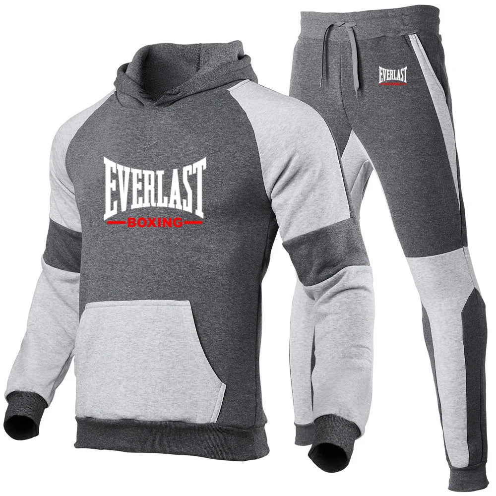 Everlast 2025 printemps automne hommes nouvelle haute qualité sweats à capuche couverture en coton + pantalons de survêtement sport course deux pièces ensembles Camara Shopping Everlast 2025 printemps automne hommes nouvelle haute qualité sweats à capuche couverture en coton + pantalons de survêtement sport course deux pièces ensembles
