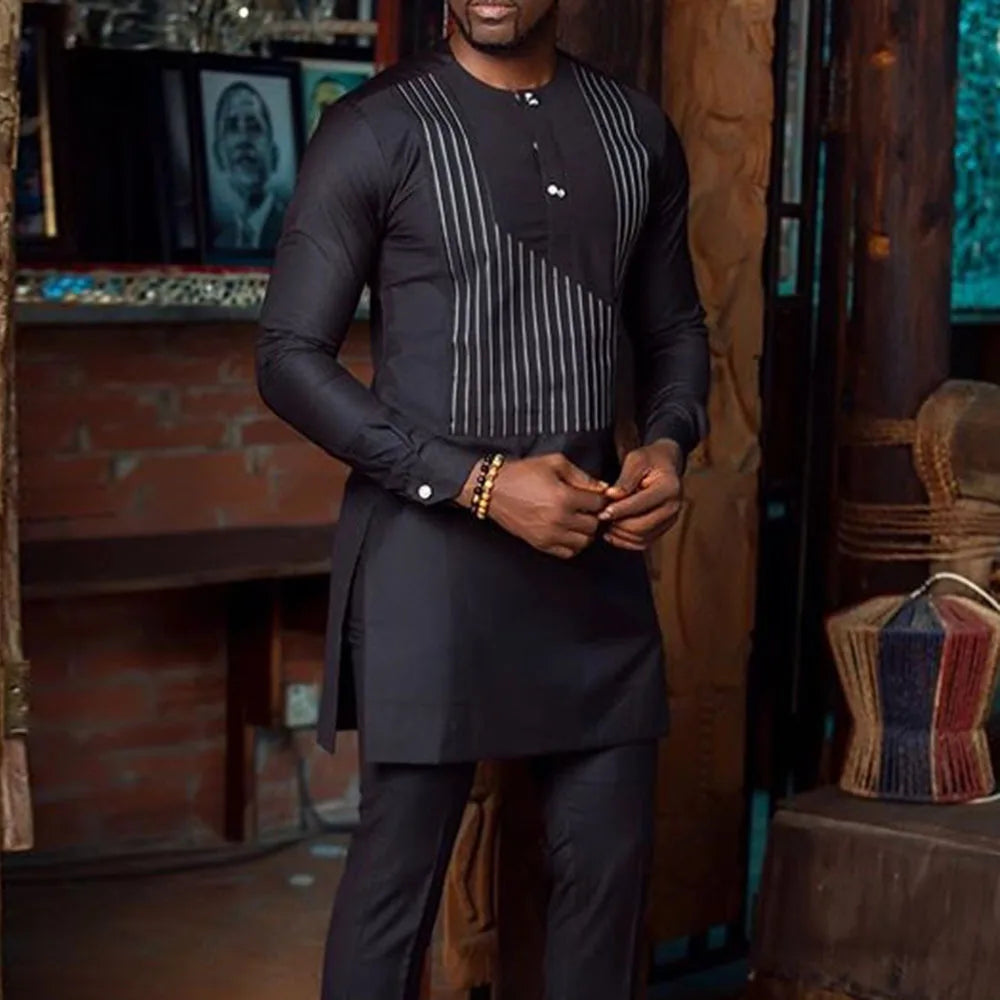 2025 printemps été mode Style hommes africains à manches longues Polyester grande taille T-shirts Dashiki afrique hommes vêtements M-4XL pas de pantalon Camara Shopping 2025 printemps été mode Style hommes africains à manches longues Polyester grande taille T-shirts Dashiki afrique hommes vêtements M-4XL pas de pantalon