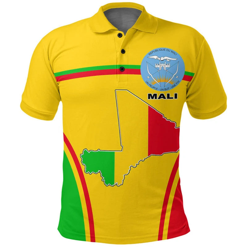 Mali Feel-Polo graphique avec emblème ML pour hommes, chemise imprimée en 3D, mode de sport de football, maillot décontracté d'été, t-shirt Sportif Camara Shopping Mali Feel-Polo graphique avec emblème ML pour hommes, chemise imprimée en 3D, mode de sport de football, maillot décontracté d'été, t-shirt Sportif