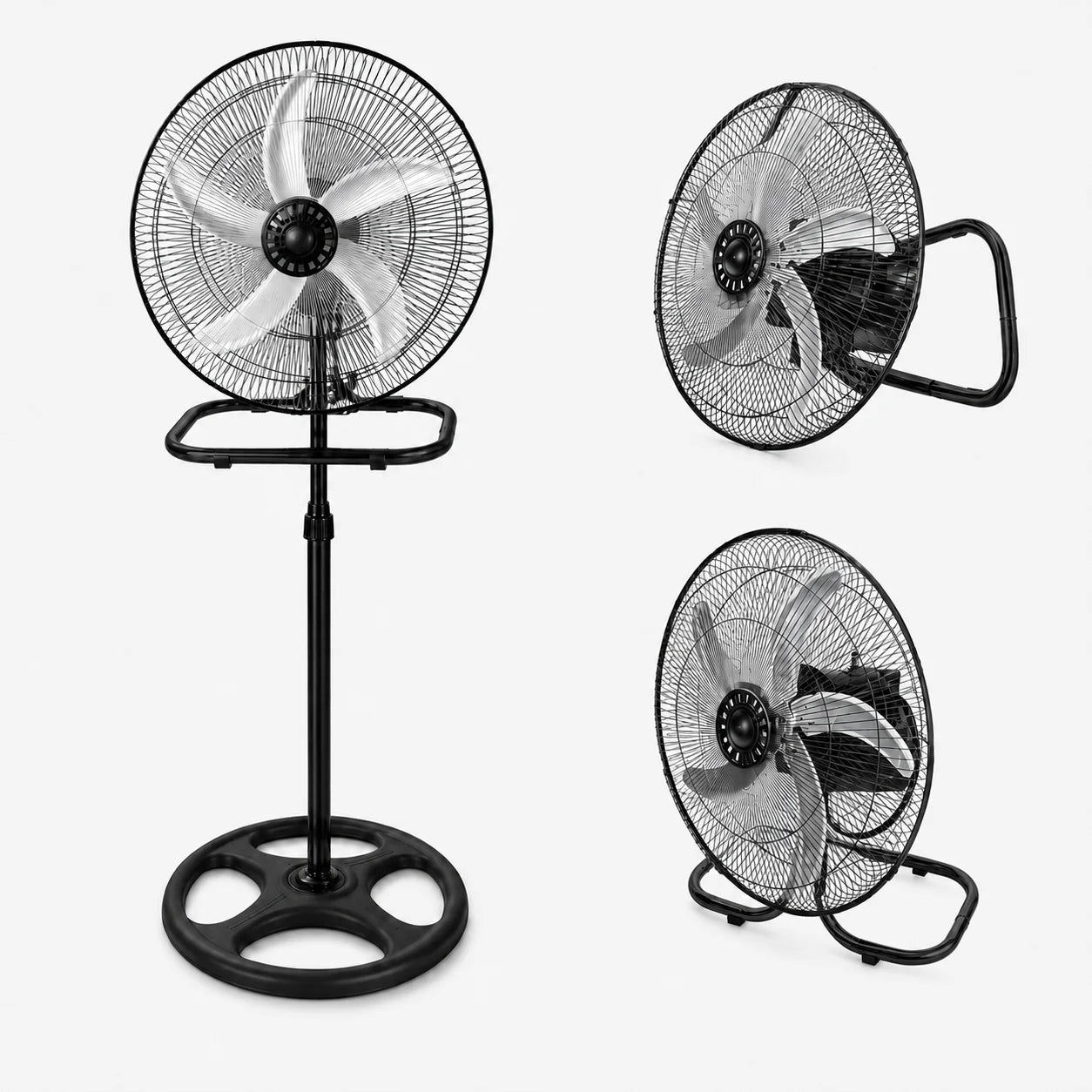 Ventilateur sur pied haute vitesse, 3 vitesses réglables, hauteur réglable, métal, 5 pales, puissant, circulation d'air, ventilateur électrique de sol pour maison et atelier Camara Shopping Ventilateur sur pied haute vitesse, 3 vitesses réglables, hauteur réglable, métal, 5 pales, puissant, circulation d'air, ventilateur électrique de sol pour maison et atelier