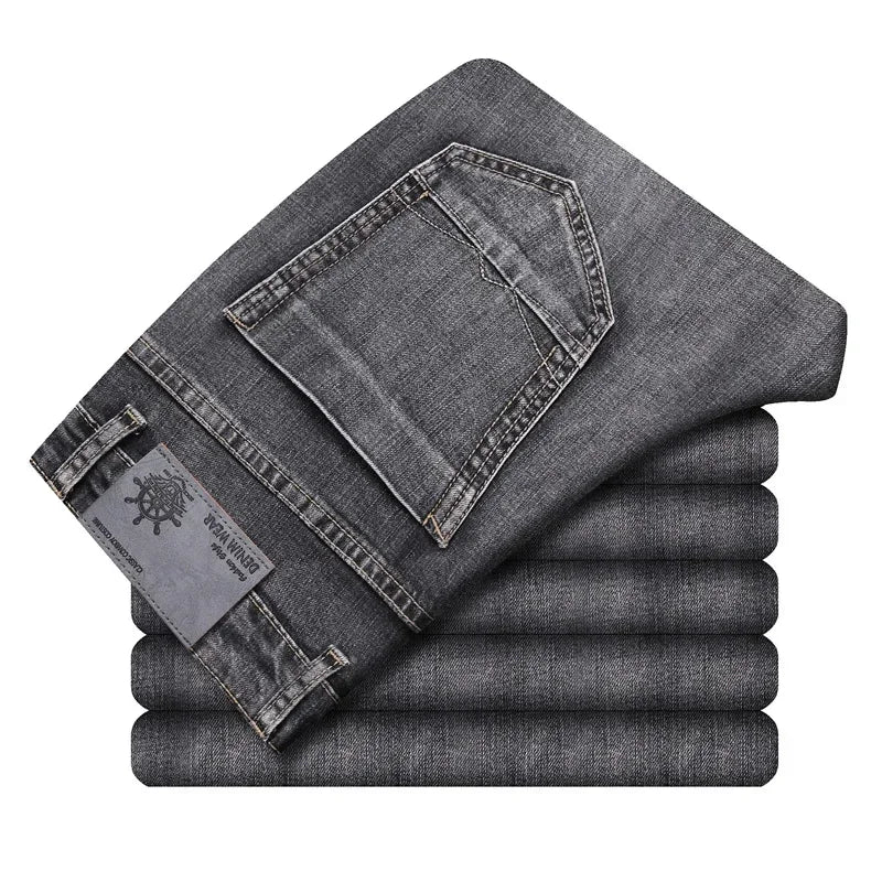 Jean en coton stretch 2026 pour homme, coupe droite, léger, gris, décontracté, printemps-été, neuf Camara Shopping Jean en coton stretch 2026 pour homme, coupe droite, léger, gris, décontracté, printemps-été, neuf