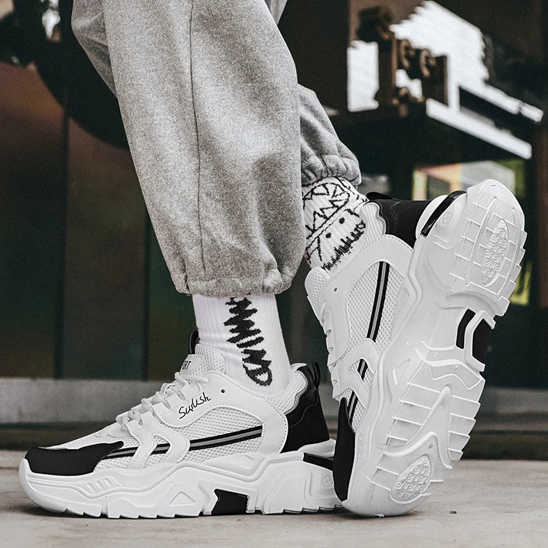 Chaussures de sport décontractées pour hommes, à semelle épaisse, en maille respirante, pour toutes les saisons, confortables pour la course en extérieur, semelle souple Camara Shopping Chaussures de sport décontractées pour hommes, à semelle épaisse, en maille respirante, pour toutes les saisons, confortables pour la course en extérieur, semelle souple