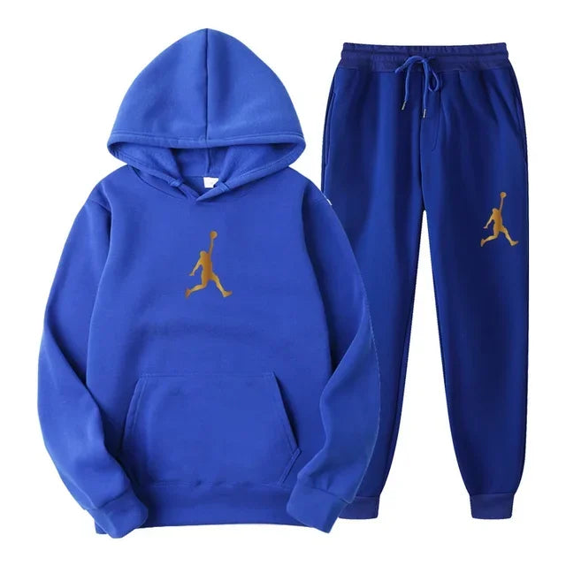Ensemble deux pièces décontracté printemps-automne pour hommes et femmes, sweat à capuche et pantalon, nouveau ensemble de basketball d'extérieur pour hommes