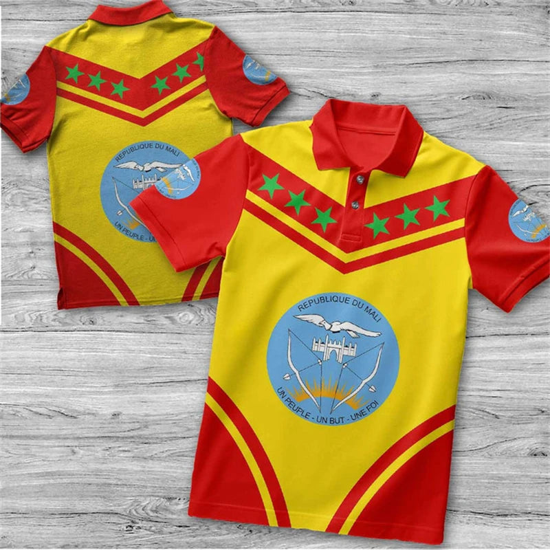 Mali Feel-Polo graphique avec emblème ML pour hommes, chemise imprimée en 3D, mode de sport de football, maillot décontracté d'été, t-shirt Sportif Camara Shopping Mali Feel-Polo graphique avec emblème ML pour hommes, chemise imprimée en 3D, mode de sport de football, maillot décontracté d'été, t-shirt Sportif