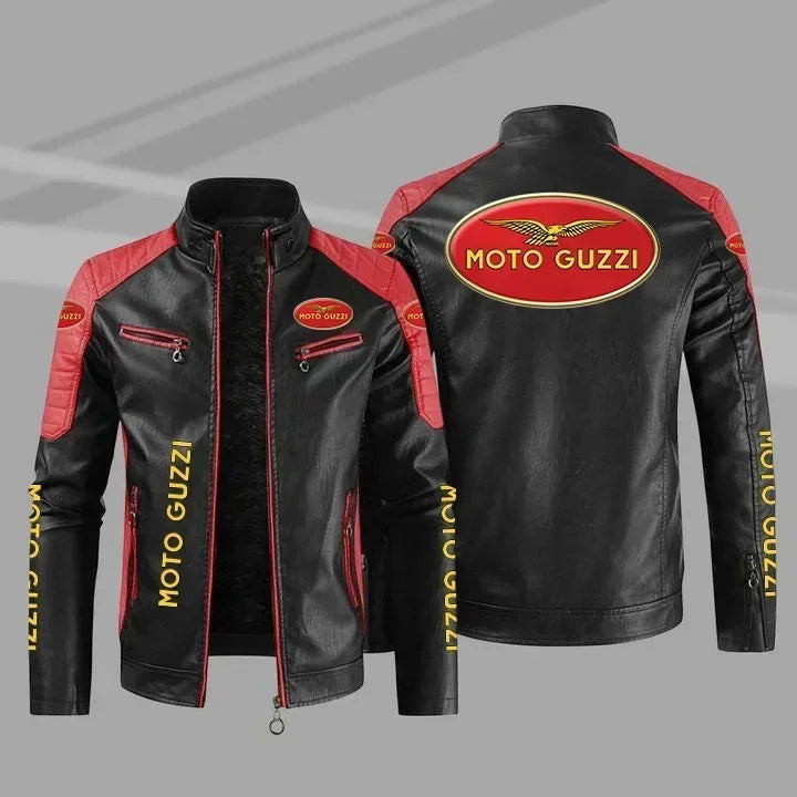 Moto Guzzi hommes Moto veste en cuir PU vestes automne hiver nouveau support à glissière coupe-vent en cuir manteau hommes vêtements 58995 Camara Shopping Moto Guzzi hommes Moto veste en cuir PU vestes automne hiver nouveau support à glissière coupe-vent en cuir manteau hommes vêtements 58995