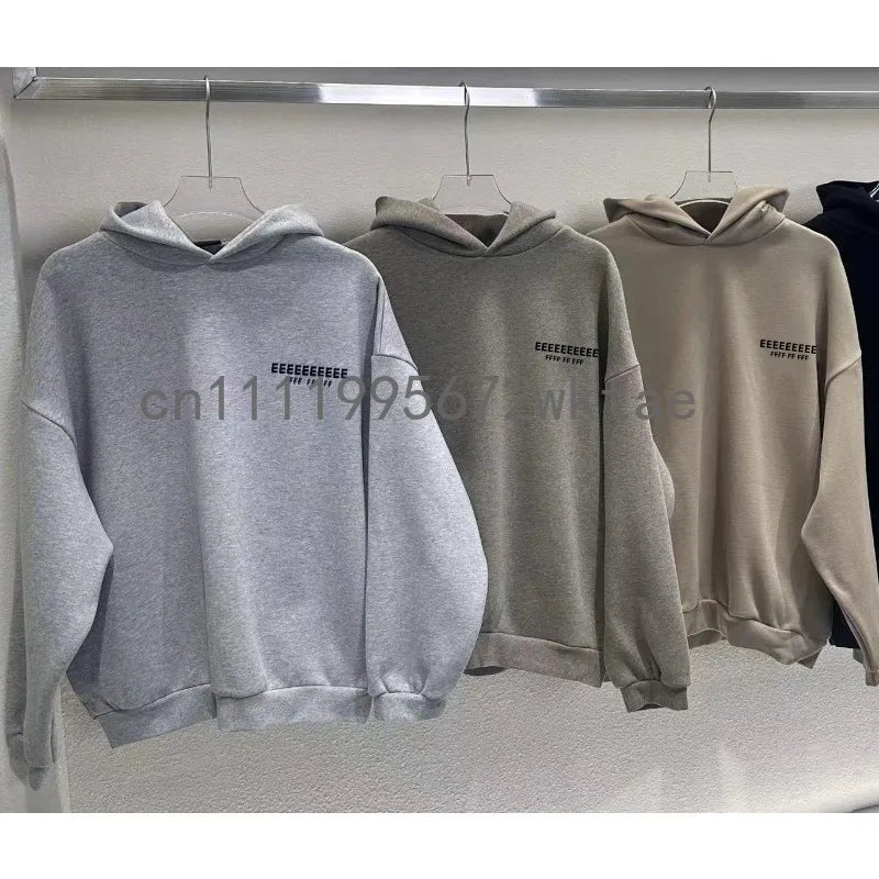 Ensemble de jogging classique pour homme, sweats à capuche oversize, design de luxe, lettres 3D en silicone sur le devant et le dos, ensemble de vêtements de couple style streetwear Camara Shopping Ensemble de jogging classique pour homme, sweats à capuche oversize, design de luxe, lettres 3D en silicone sur le devant et le dos, ensemble de vêtements de couple style streetwear