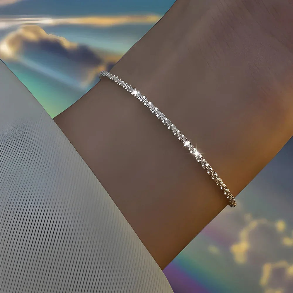 Bracelets en argent Sterling 925 avec strass pour femmes et filles, 6 pièces, luxe coréen, ciel étoilé scintillant, bijoux de fête Camara Shopping Bracelets en argent Sterling 925 avec strass pour femmes et filles, 6 pièces, luxe coréen, ciel étoilé scintillant, bijoux de fête