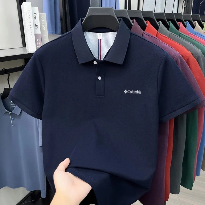 Polo homme 100 % coton pur, marque haut de gamme 2026, manches courtes, mode été, logo brodé, haut de golf, t-shirt décontracté Camara Shopping Polo homme 100 % coton pur, marque haut de gamme 2026, manches courtes, mode été, logo brodé, haut de golf, t-shirt décontracté