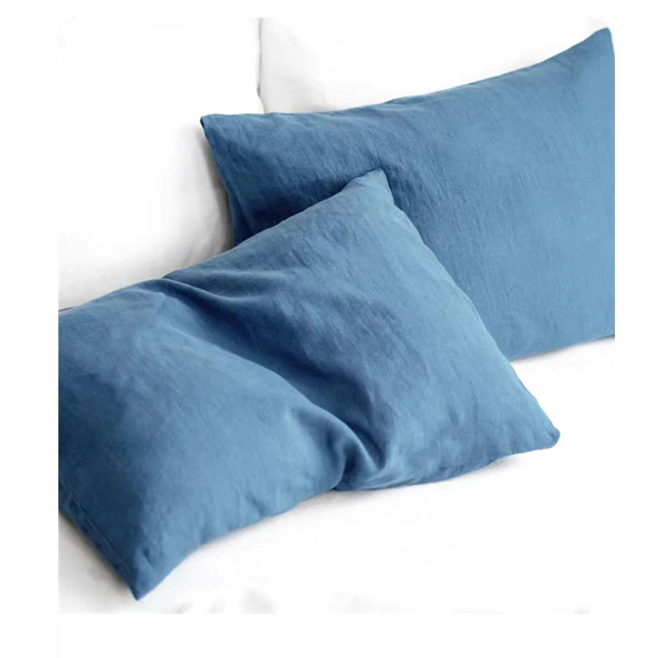 Taie d'oreiller en lin naturel français, 2 pièces, enveloppe douce et confortable, décoration de maison, couverture d'oreiller de chambre à coucher, toutes saisons Camara Shopping Taie d'oreiller en lin naturel français, 2 pièces, enveloppe douce et confortable, décoration de maison, couverture d'oreiller de chambre à coucher, toutes saisons