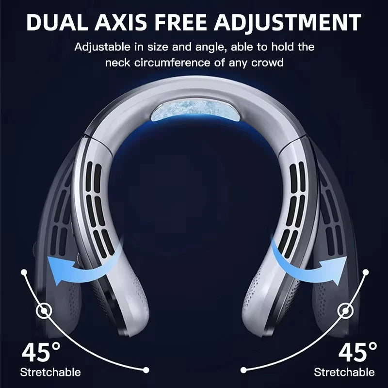 Ventilateur portable à suspendre au cou 8000 mAh, sans pales, rechargeable par USB, silencieux, avec affichage numérique LED, rafraîchisseur d'air mains libres pour la maison et l'extérieur Camara Shopping Ventilateur portable à suspendre au cou 8000 mAh, sans pales, rechargeable par USB, silencieux, avec affichage numérique LED, rafraîchisseur d'air mains libres pour la maison et l'extérieur
