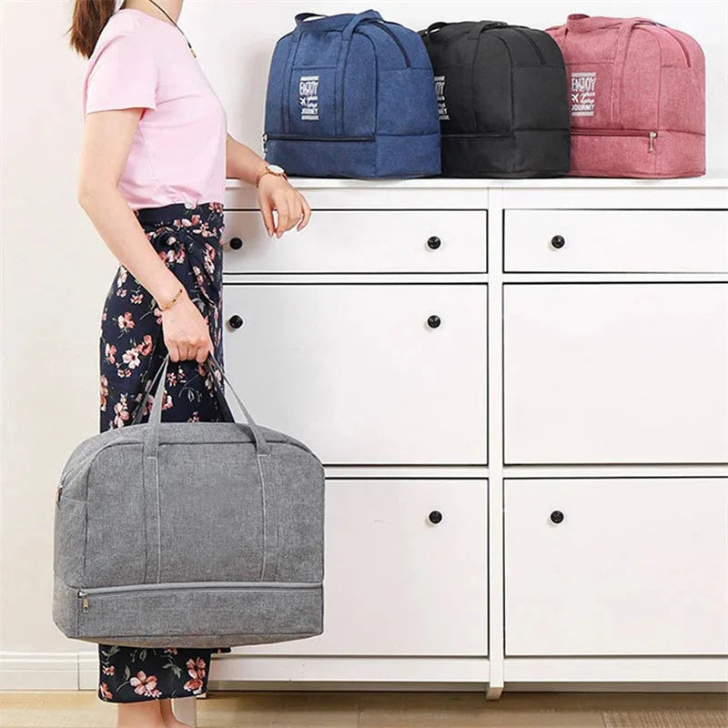 Sac de voyage étanche Double couche pour salle de sport et natation, Portable, séparation sèche/humide, rangement de produits de toilette cosmétiques, sac unisexe Camara Shopping Sac de voyage étanche Double couche pour salle de sport et natation, Portable, séparation sèche/humide, rangement de produits de toilette cosmétiques, sac unisexe