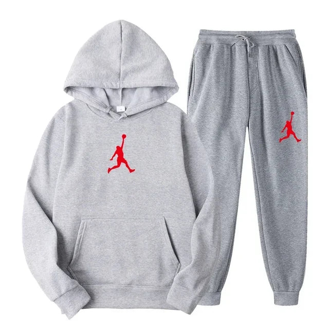 Ensemble deux pièces décontracté printemps-automne pour hommes et femmes, sweat à capuche et pantalon, nouveau ensemble de basketball d'extérieur pour hommes