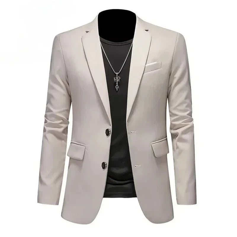 Hommes blanc vestes formelles deux Bittons à manches longues coréen hommes costume vestes tenue de bureau Blazer de mariage Camara Shopping Hommes blanc vestes formelles deux Bittons à manches longues coréen hommes costume vestes tenue de bureau Blazer de mariage