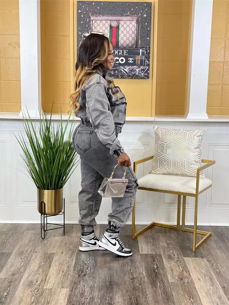 Wmstar Denim deux pièces ensemble femmes veste manteau haut jean Cargo pantalon Cool nouveau en hiver correspondant vêtements en gros livraison directe Camara Shopping Wmstar Denim deux pièces ensemble femmes veste manteau haut jean Cargo pantalon Cool nouveau en hiver correspondant vêtements en gros livraison directe