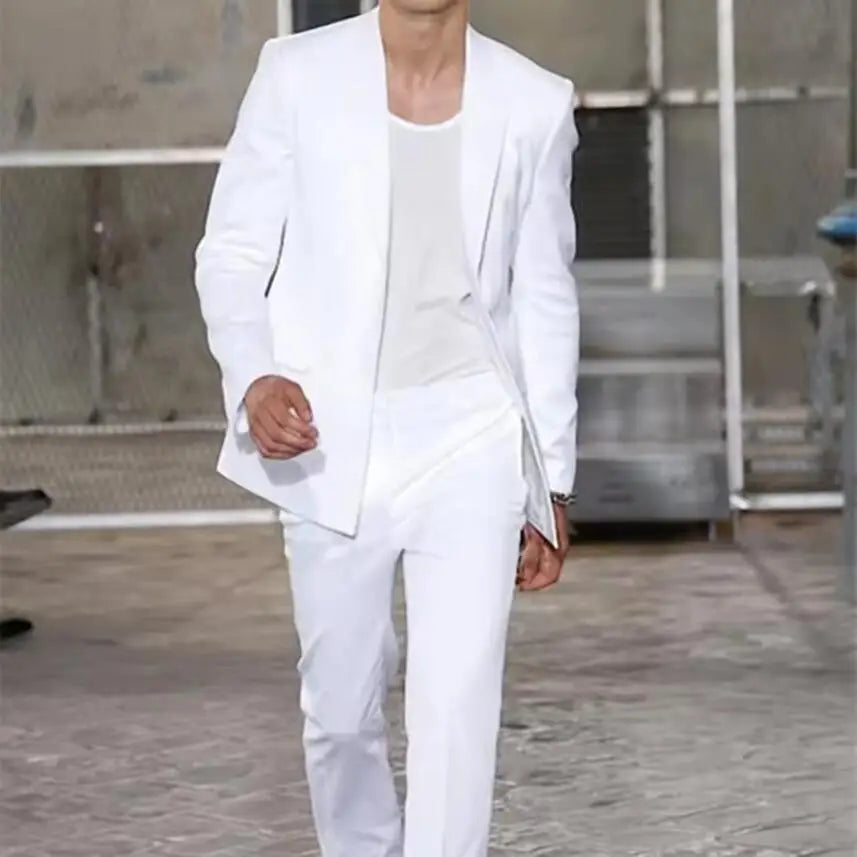 Veste longue d'été pour hommes, costumes de mariage, pantalon blanc, Tuxedos de marié, Blazer classique à revers, manteau 2 pièces, pantalon de bal, nouvelle collection 2025 Camara Shopping Veste longue d'été pour hommes, costumes de mariage, pantalon blanc, Tuxedos de marié, Blazer classique à revers, manteau 2 pièces, pantalon de bal, nouvelle collection 2025