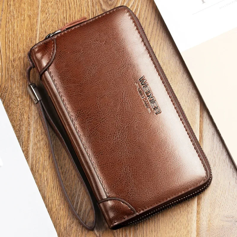 Weixier sac pour hommes en cuir de cire d'huile enveloppé à la main sac à main en polyuréthane pour hommes sac à saisir portefeuille multifonctionnel grande capacité pour hommes d'affaires Camara Shopping Weixier sac pour hommes en cuir de cire d'huile enveloppé à la main sac à main en polyuréthane pour hommes sac à saisir portefeuille multifonctionnel grande capacité pour hommes d'affaires