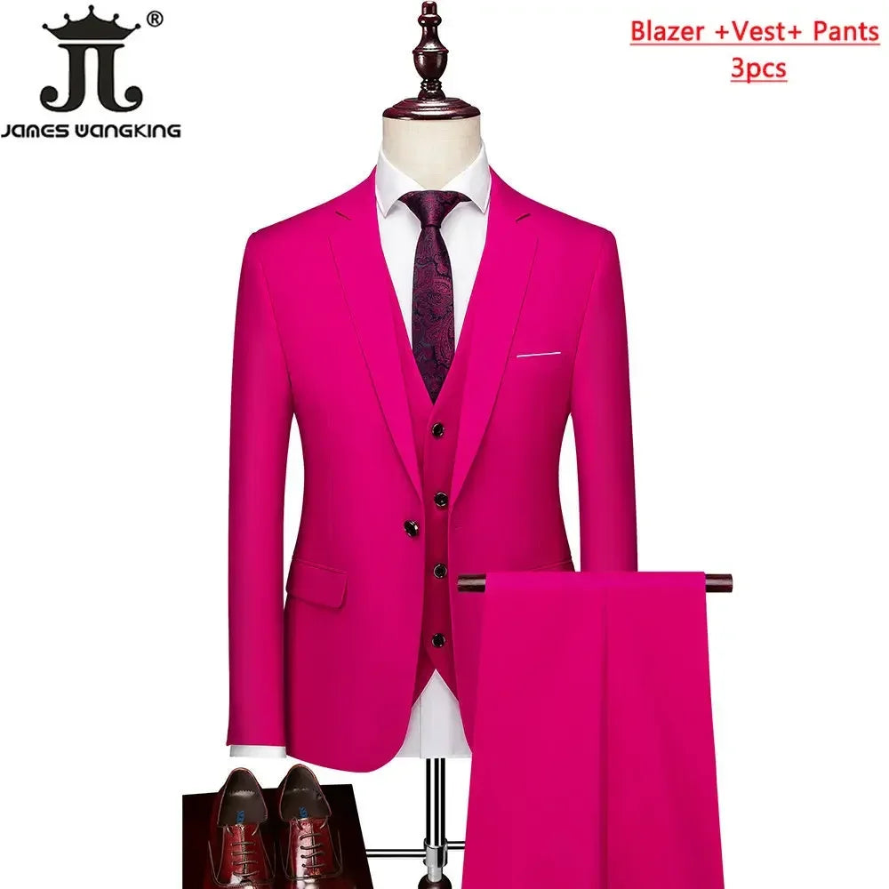 Costume homme formel pour le bureau, mariage, fête, couleur unie, tailles M-6XL, 15 couleurs (veste + gilet + pantalon) Camara Shopping Costume homme formel pour le bureau, mariage, fête, couleur unie, tailles M-6XL, 15 couleurs (veste + gilet + pantalon)