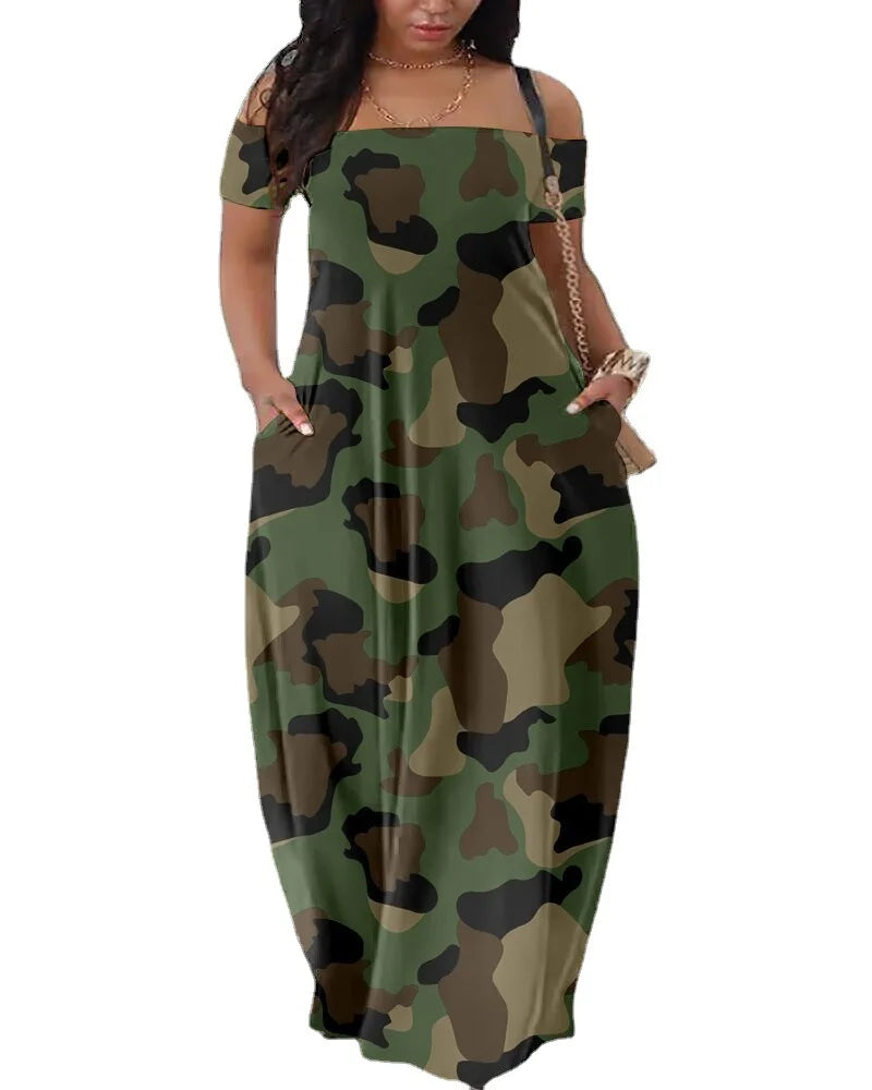 Robe longue en Polyester imprimé pour femmes africaines, Sexy, mode, manches courtes, Maxi, été, 2023 Camara Shopping Robe longue en Polyester imprimé pour femmes africaines, Sexy, mode, manches courtes, Maxi, été, 2023