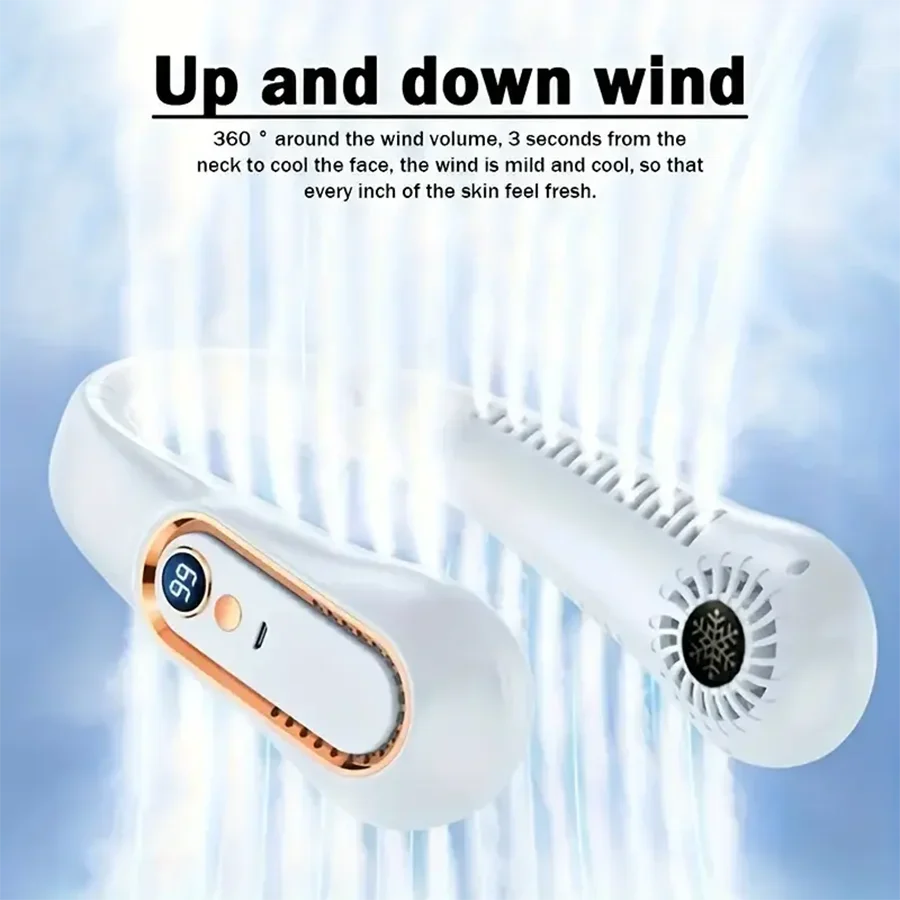 Ventilateur de cou Portable, climatiseur Portable sans lame, refroidisseur d'air, 5 vitesses et écran d'affichage LED, meilleures ventes, nouvelle collection 2025 Camara Shopping Ventilateur de cou Portable, climatiseur Portable sans lame, refroidisseur d'air, 5 vitesses et écran d'affichage LED, meilleures ventes, nouvelle collection 2025