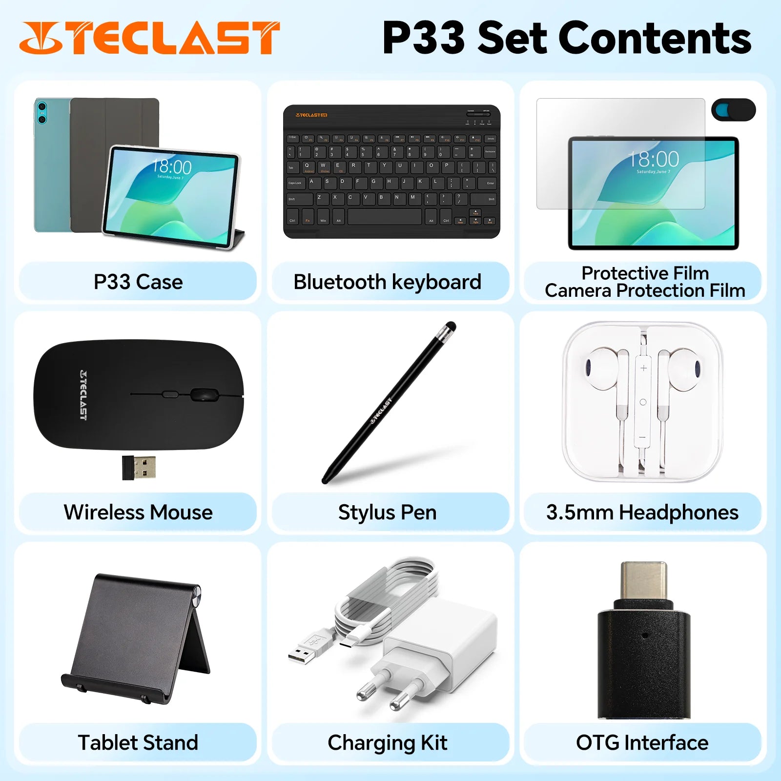 Tablette Android 15 Teclast P33, 10,1 pouces, 9 Go de RAM maximum, 64 Go de ROM, 1280x800 IPS, A333, 5 cœurs, 6000 mAh, Type-C Camara Shopping Tablette Android 15 Teclast P33, 10,1 pouces, 9 Go de RAM maximum, 64 Go de ROM, 1280x800 IPS, A333, 5 cœurs, 6000 mAh, Type-C