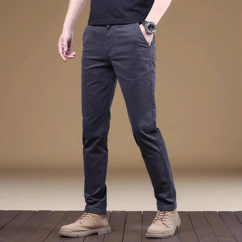 Pantalon décontracté homme été 2026 en coton fin, tendance, polyvalent, élastique, léger, pour le travail ou formel, coupe slim droite Camara Shopping Pantalon décontracté homme été 2026 en coton fin, tendance, polyvalent, élastique, léger, pour le travail ou formel, coupe slim droite