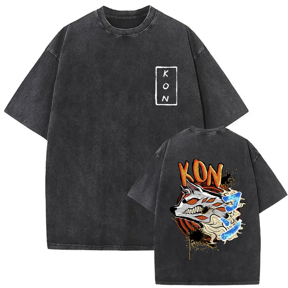 Anime tronçonneuse homme Vintage lavé T-shirt Hayakawa Aki invocation Kon Fox diable graphique T-shirts hommes femmes décontracté mode T-shirts Camara Shopping Anime tronçonneuse homme Vintage lavé T-shirt Hayakawa Aki invocation Kon Fox diable graphique T-shirts hommes femmes décontracté mode T-shirts