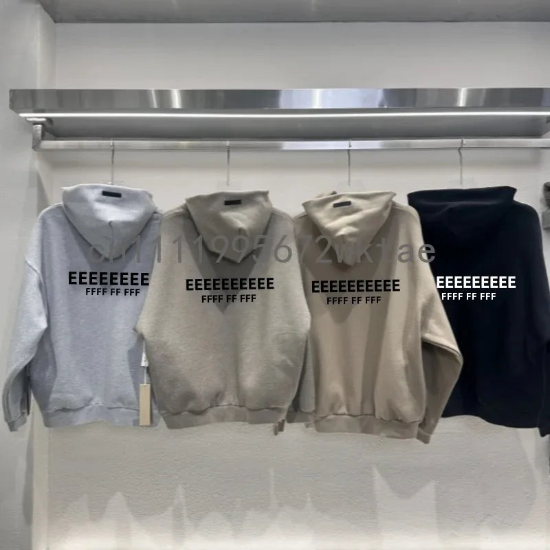Ensemble de jogging classique pour homme, sweats à capuche oversize, design de luxe, lettres 3D en silicone sur le devant et le dos, ensemble de vêtements de couple style streetwear Camara Shopping Ensemble de jogging classique pour homme, sweats à capuche oversize, design de luxe, lettres 3D en silicone sur le devant et le dos, ensemble de vêtements de couple style streetwear