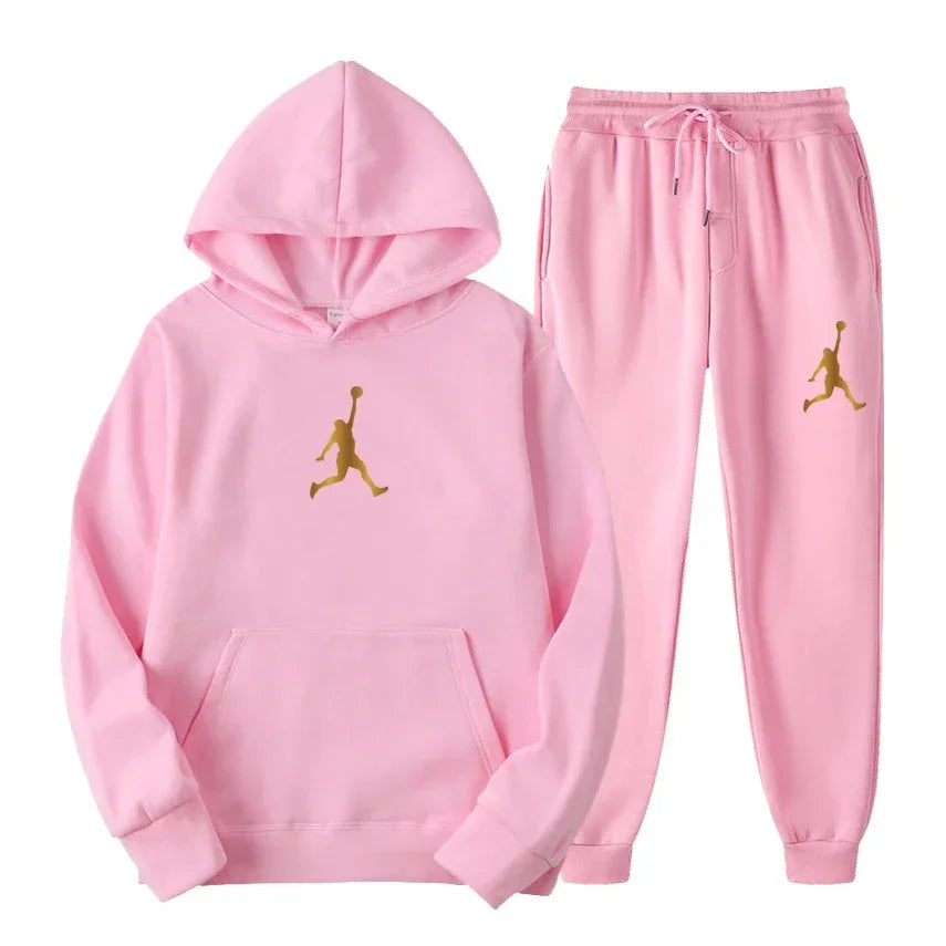 Ensemble deux pièces décontracté printemps-automne pour hommes et femmes, sweat à capuche et pantalon, nouveau ensemble de basketball d'extérieur pour hommes