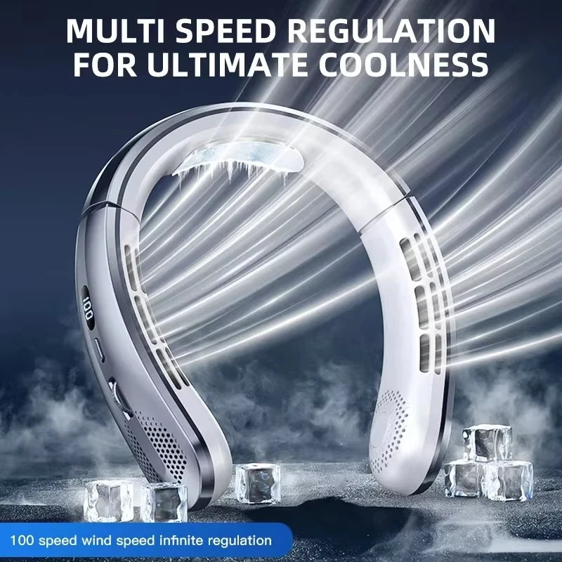 Ventilateur portable sans pales Lenovo 2026 8000mAh, rafraîchisseur d'air USB à suspendre au cou, mini ventilateur rechargeable silencieux avec affichage numérique LED Camara Shopping Ventilateur portable sans pales Lenovo 2026 8000mAh, rafraîchisseur d'air USB à suspendre au cou, mini ventilateur rechargeable silencieux avec affichage numérique LED