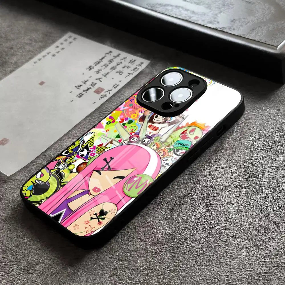 Coque de téléphone Tokidokis du Japon pour iPhone 15 Pro Max 14 Plus 17 Pro Max 12 11 13 X XR XS 16 Plus Air SE, coque en verre