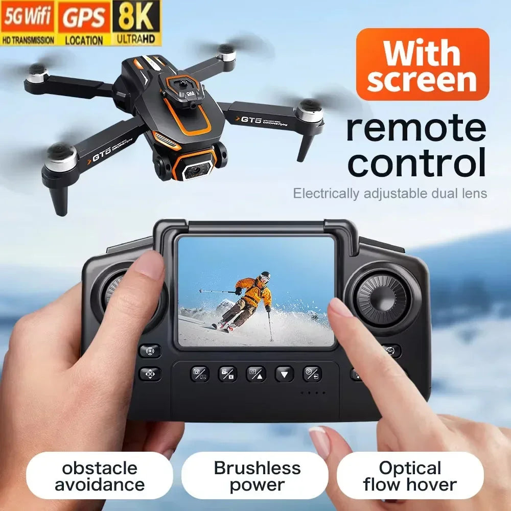 Drone pliable Lenovo GT5 8K HD à double objectif avec caméra grand angle, quadricoptère WiFi, jouets télécommandés pour enfants, cadeaux Camara Shopping Drone pliable Lenovo GT5 8K HD à double objectif avec caméra grand angle, quadricoptère WiFi, jouets télécommandés pour enfants, cadeaux