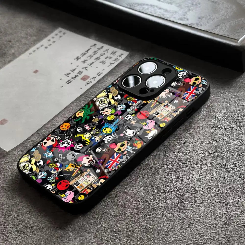 Coque de téléphone Tokidokis du Japon pour iPhone 15 Pro Max 14 Plus 17 Pro Max 12 11 13 X XR XS 16 Plus Air SE, coque en verre