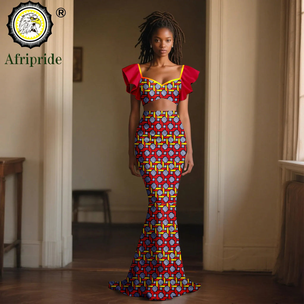 Vêtements africains pour femmes, haut court à manches évasées et jupes Maxi, ensemble 2 pièces, tenues Dashiki, tenue de fête Sexy Ankara, 2526060 Camara Shopping Vêtements africains pour femmes, haut court à manches évasées et jupes Maxi, ensemble 2 pièces, tenues Dashiki, tenue de fête Sexy Ankara, 2526060