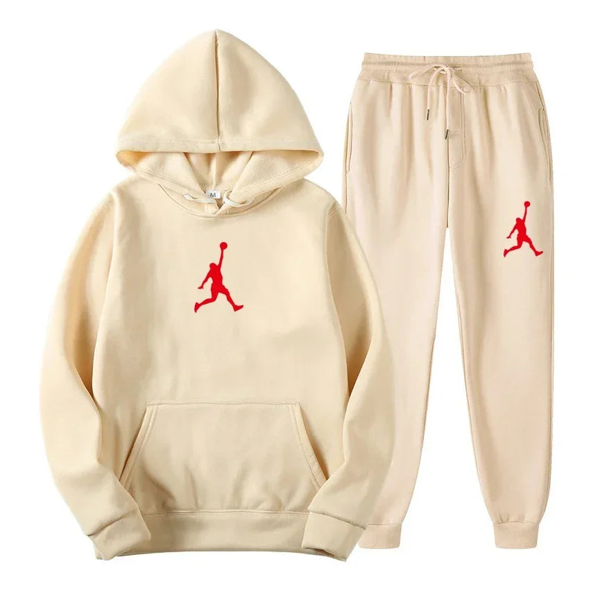 Ensemble deux pièces décontracté printemps-automne pour hommes et femmes, sweat à capuche et pantalon, nouveau ensemble de basketball d'extérieur pour hommes