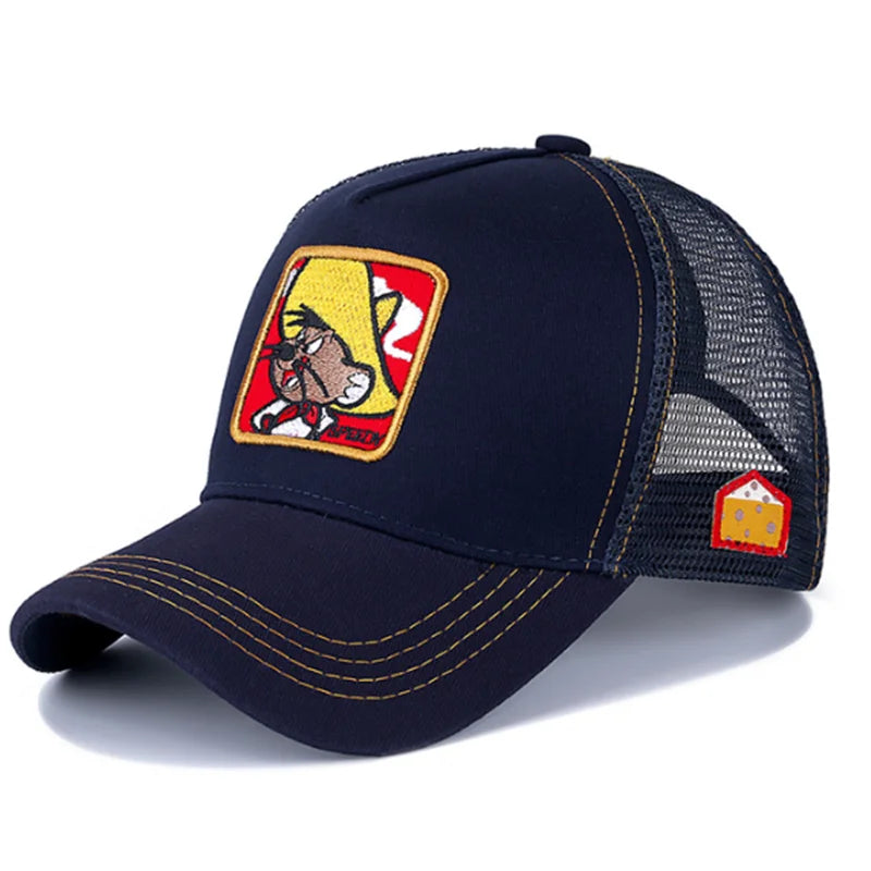 Casquette de baseball unisexe Anime Cartoon pour hommes, chapeau de camionneur, patch Piazza, haute qualité, offre spéciale Camara Shopping Casquette de baseball unisexe Anime Cartoon pour hommes, chapeau de camionneur, patch Piazza, haute qualité, offre spéciale