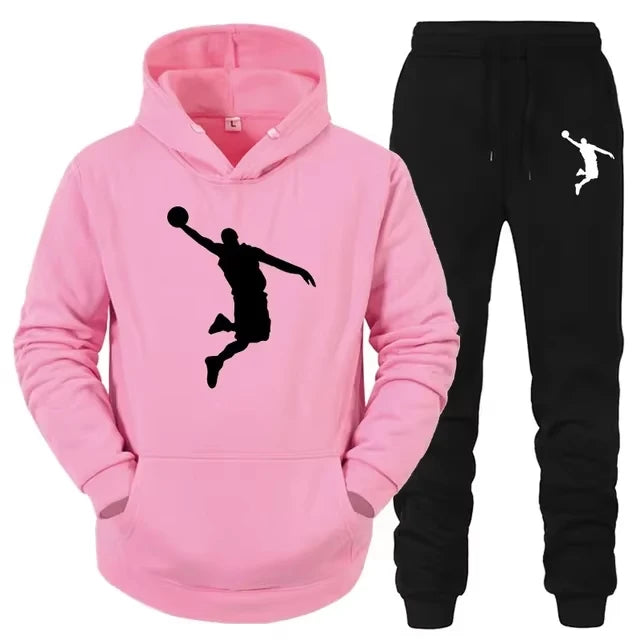 Ensemble de survêtement 2 pièces pour homme avec pantalon et sweat à capuche imprimés