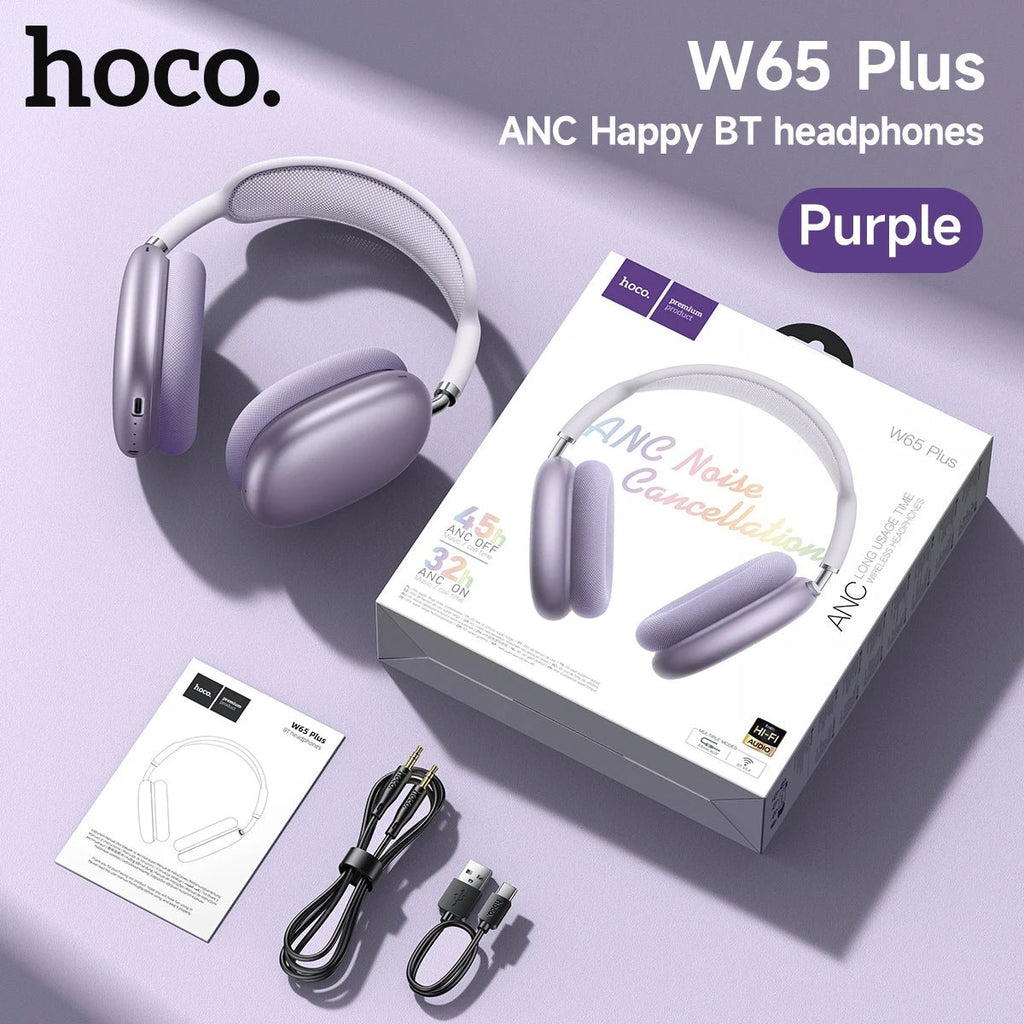HOCO W65 Plus ANC - Casque Bluetooth sans fil à réduction de bruit - Camara ShoppingHOCO W65 Plus ANC - Casque Bluetooth sans fil à réduction de bruit