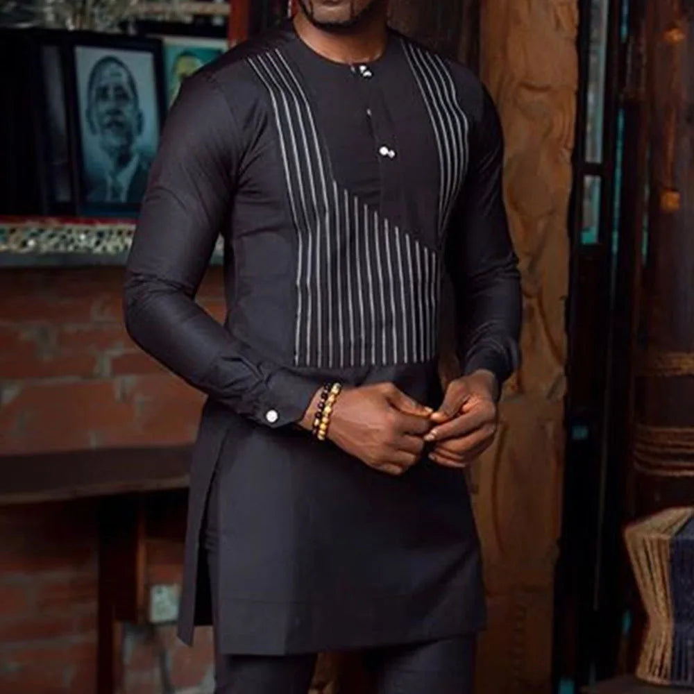 2025 printemps été mode Style hommes africains à manches longues Polyester grande taille T-shirts Dashiki afrique hommes vêtements M-4XL pas de pantalon Camara Shopping 2025 printemps été mode Style hommes africains à manches longues Polyester grande taille T-shirts Dashiki afrique hommes vêtements M-4XL pas de pantalon