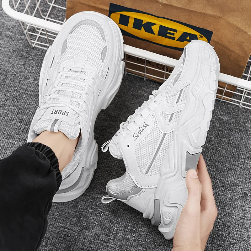 Chaussures de sport décontractées pour hommes, à semelle épaisse, en maille respirante, pour toutes les saisons, confortables pour la course en extérieur, semelle souple Camara Shopping Chaussures de sport décontractées pour hommes, à semelle épaisse, en maille respirante, pour toutes les saisons, confortables pour la course en extérieur, semelle souple