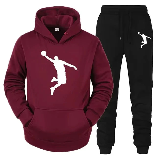 Ensemble de survêtement 2 pièces pour homme avec pantalon et sweat à capuche imprimés