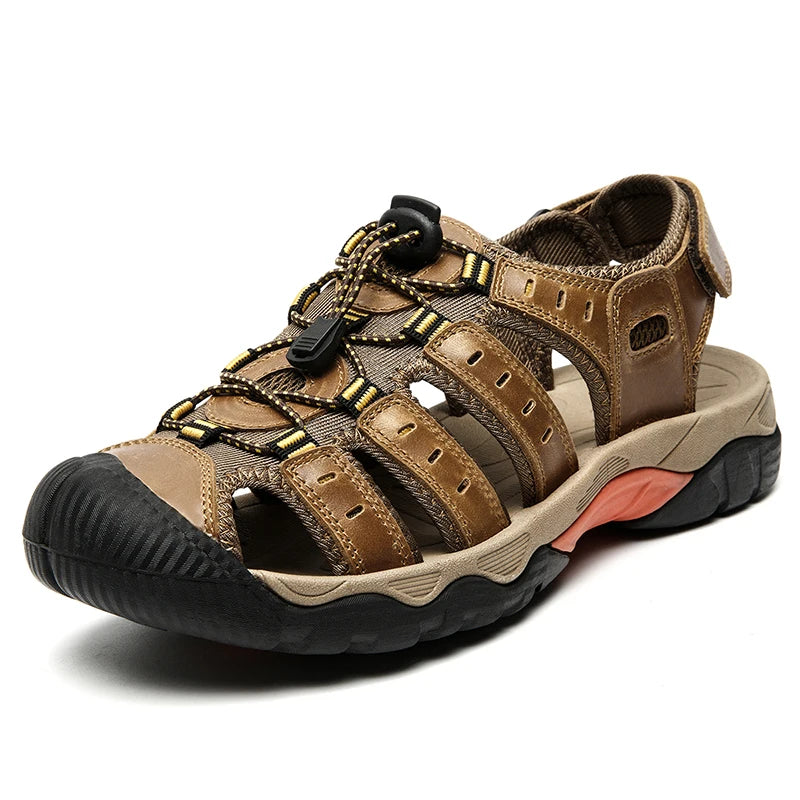 Nouveaux hommes sandales en cuir véritable souple sandales chaussures hommes grande taille en plein air chaussures d'été confort plage sandales romaines hommes chaussures Camara Shopping Nouveaux hommes sandales en cuir véritable souple sandales chaussures hommes grande taille en plein air chaussures d'été confort plage sandales romaines hommes chaussures