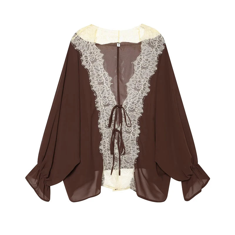 Chemises pour femmes, mode estivale, chemise en dentelle à empiècements, chemises décontractées amples pour femmes, chemisiers féminins, tops chics Camara Shopping Chemises pour femmes, mode estivale, chemise en dentelle à empiècements, chemises décontractées amples pour femmes, chemisiers féminins, tops chics
