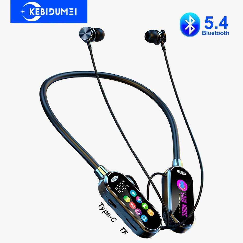 Écran couleur Bluetooth 5.4 écouteurs tour de cou casques sans fil HiFi stéréo réduction du bruit écouteurs pour Xiaomi en direct - Camara ShoppingÉcran couleur Bluetooth 5.4 écouteurs tour de cou casques sans fil HiFi stéréo réduction du bruit écouteurs pour Xiaomi en direct