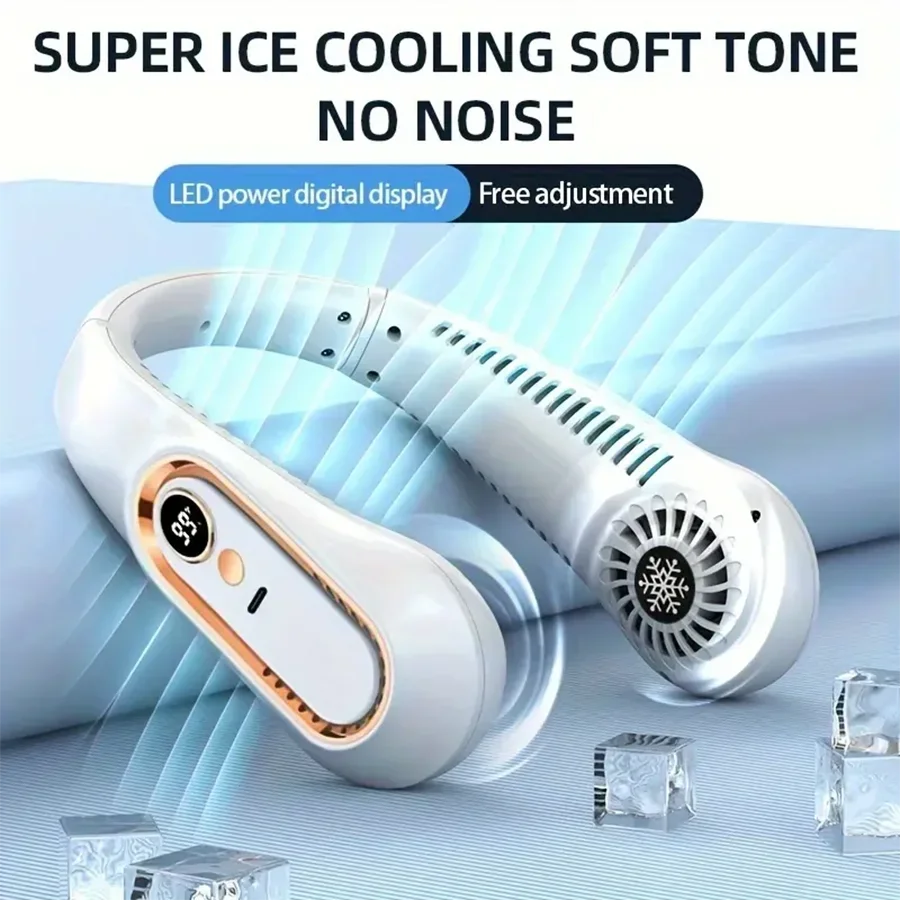 Ventilateur de cou Portable, climatiseur Portable sans lame, refroidisseur d'air, 5 vitesses et écran d'affichage LED, meilleures ventes, nouvelle collection 2025 Camara Shopping Ventilateur de cou Portable, climatiseur Portable sans lame, refroidisseur d'air, 5 vitesses et écran d'affichage LED, meilleures ventes, nouvelle collection 2025
