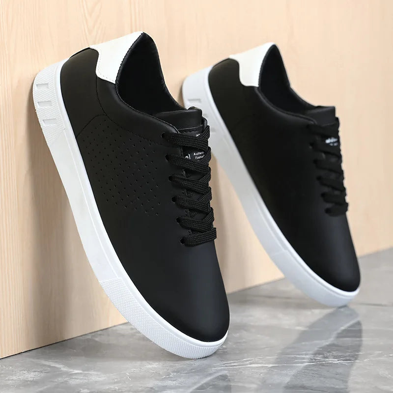 Baskets classiques blanches pour hommes, chaussures décontractées en cuir à lacets, respirantes, perforées, légères, pour la marche Camara Shopping Baskets classiques blanches pour hommes, chaussures décontractées en cuir à lacets, respirantes, perforées, légères, pour la marche