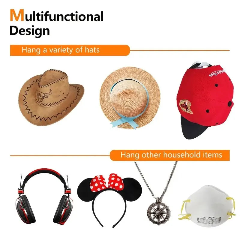 Crochet de chapeau de baseball sans lueur, chapeau de conception minimaliste, rangement de collier d'écouteur simple, noir, T1, nouveau, 5 pièces, 10 pièces Camara Shopping Crochet de chapeau de baseball sans lueur, chapeau de conception minimaliste, rangement de collier d'écouteur simple, noir, T1, nouveau, 5 pièces, 10 pièces